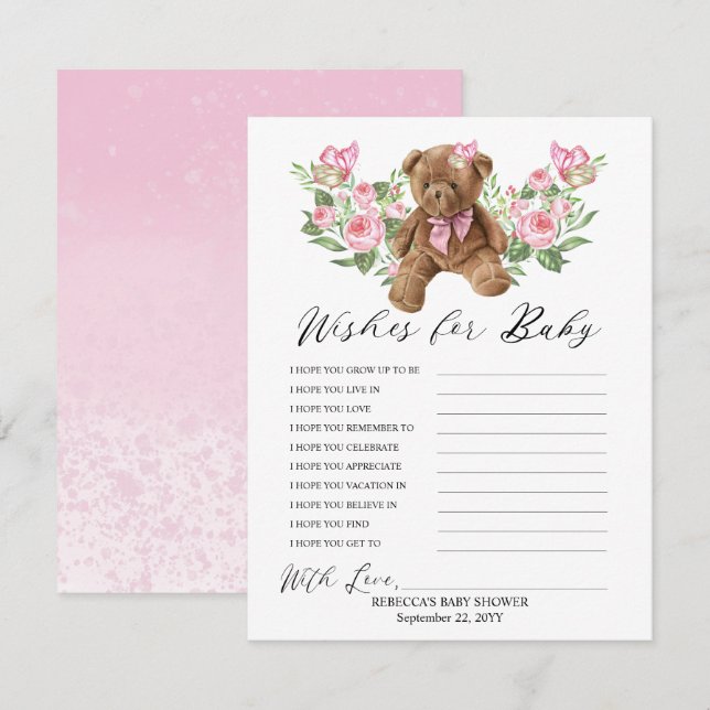 Teddy Bear Rose Floral Wives for Baby Game (Devant / Derrière)