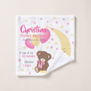 Teddy Bear Sitting on Moon Baby Birth Stats