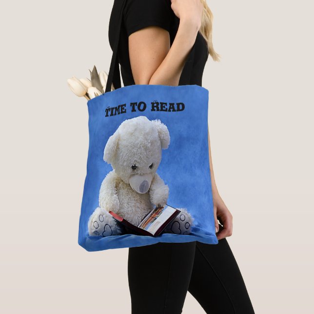 Teddy Bear Time to Read All-Over-Print Sac fourre- (De près)