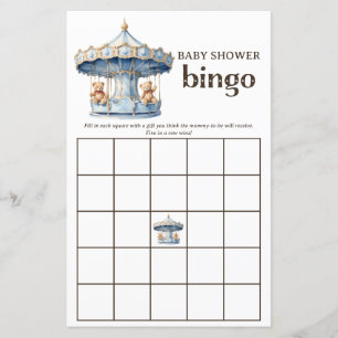 Teddy Bear Twin Boys Baby shower Bingo Jeu