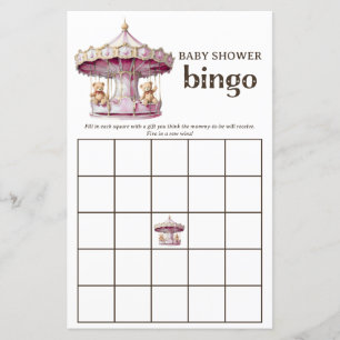 Teddy Bear Twin Girls Baby shower Bingo Jeu