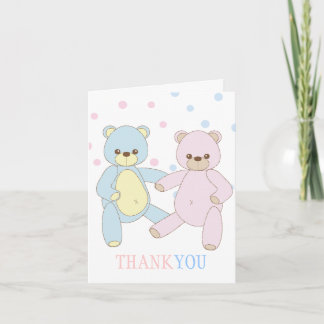 Teddy Bear Twins Merci Carte pour notes