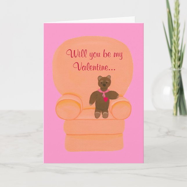 Teddy Bear Valentine Mariage Cartes de proposition (Devant)