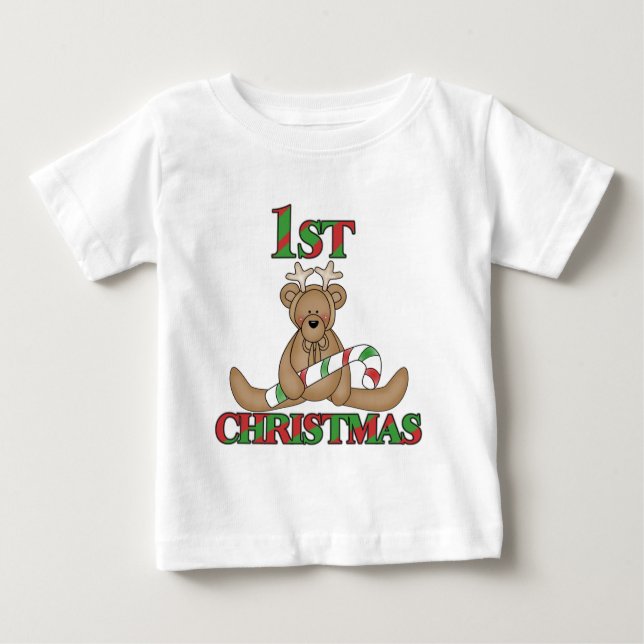 Teddy Bear Very 1st Christmas Tshirts and Gifts (Devant)