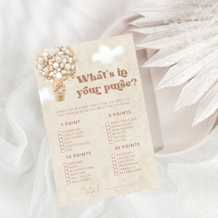 Teddy Bear Whats in Your Purse Baby shower Jeu
