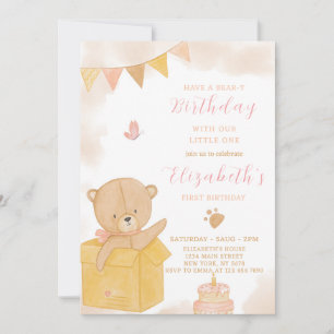Teddy en boîte Invitation d'anniversaire