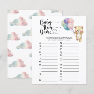 Teddy - Jeu d'objets pour bébé. Jeu de Baby Shower