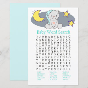 Teddy ours Baby shower Mot de recherche Jeu
