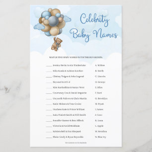 Teddy ours bleu brun ballon Celebrity Baby Names