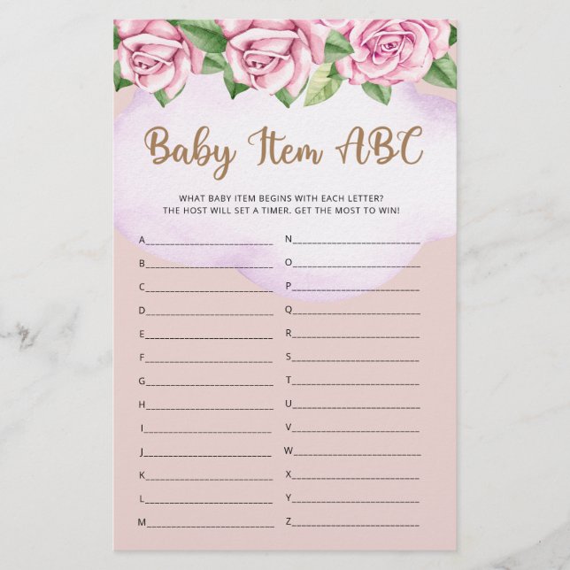 Teddy ours fille baby shower bébé objet ABC jeu (Devant)