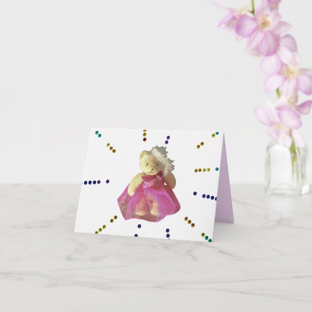 Teddy ours fille rose Bonne carte d'anniversaire m (Orchidée)