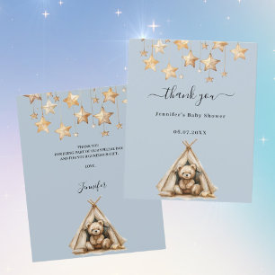 Teddy ours garçon bleu baby shower carte de remerc