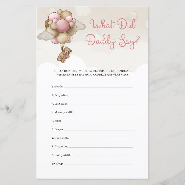 Teddy ours ivoire rose brun Qu'a dit papa (Devant)