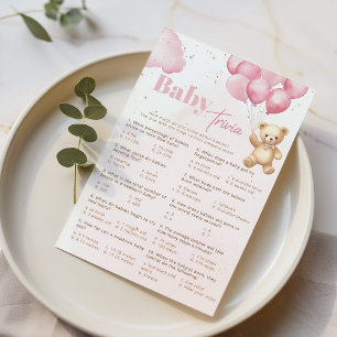 Teddy ours rose ballons bébé trivia jeu