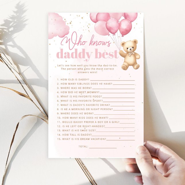 Teddy ours rose Qui connaît papa meilleur jeu de d (Créateur téléchargé)