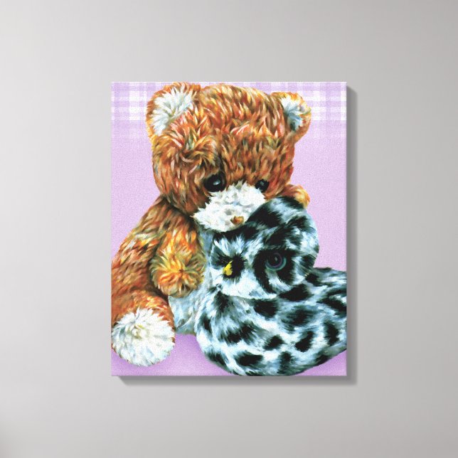 Teddy oursons boudins toile papier violet (Recto)