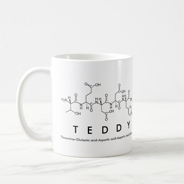 Teddy peptide nom mug (Gauche)