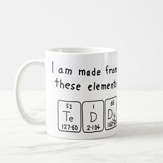 Teddy périodique nom de table mug (Gauche)