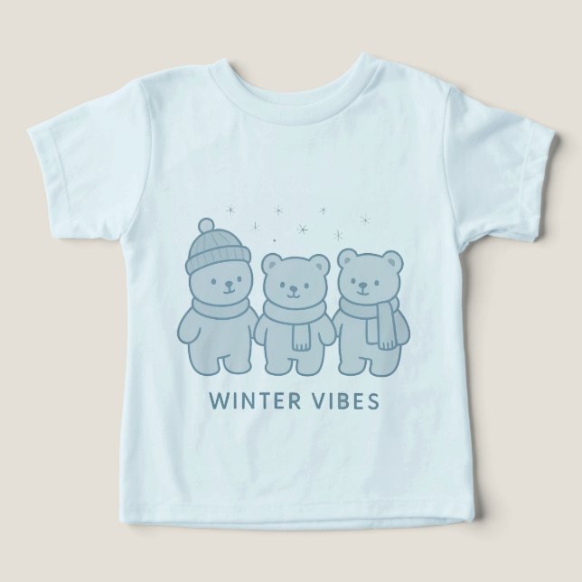 Teddy Team Winter Vibes Kids Tee (Design Recto)