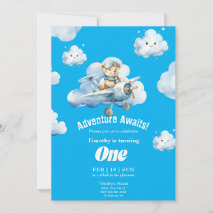 Teddy's premier anniversaire Sky Safari Invitation