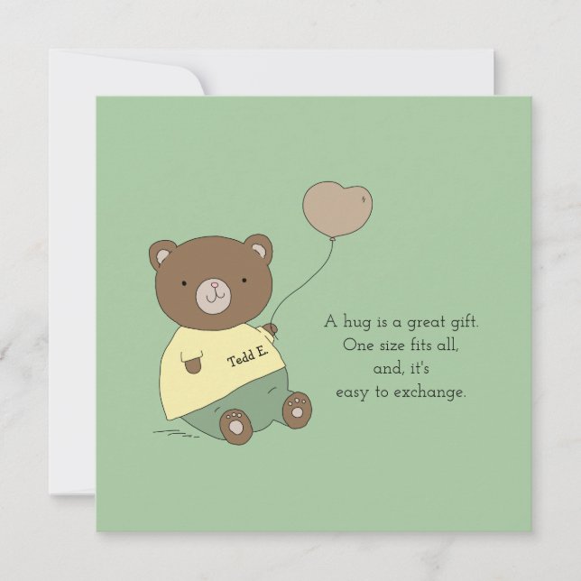Teded E. Bear Hugs Green Personnalisé (Devant)