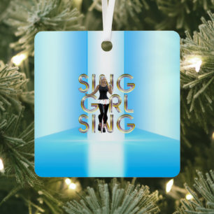 TEE chante fille chante métal ornement