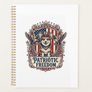 Tee-shirt graphique vectoriel Corgi patriotique_1