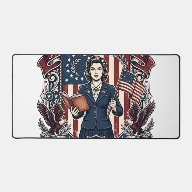 Tee-shirt graphique vectoriel enseignant patriotiq (Recto)