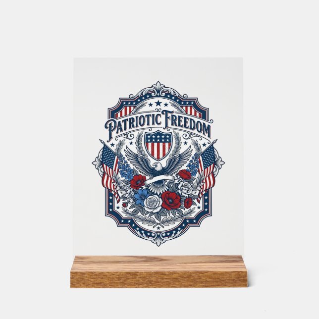 Tee-shirt graphique vectoriel fleuriste patriotiqu (Recto)