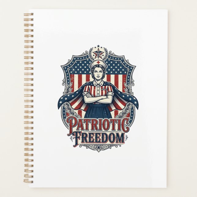 Tee-shirt graphique vectoriel infirmière patriotiq (Devant)