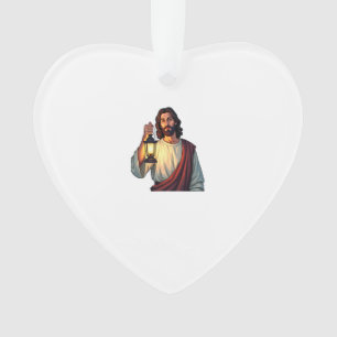 Tee-shirt Jésus Lanterne silencieuse Gravure vinta