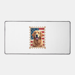 Tee vintage timbre de Retriever doré patriotique 2