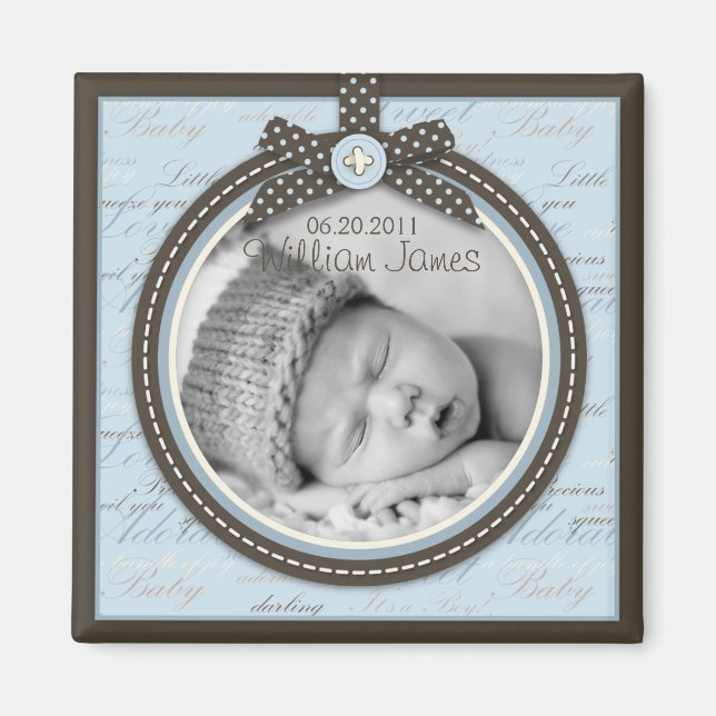 Teeny Toes Blue Photo Magnet 2 (Devant)