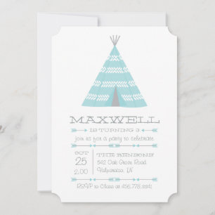 TeePee Tent Anniversaire Invitation de fête pour g