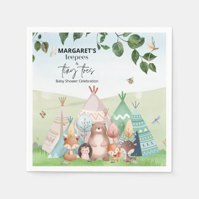 Teepees et minuscules serviettes en papier (Devant)