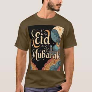 Teid Moubarak Mens Tshirt Avec Élégante Mosquée