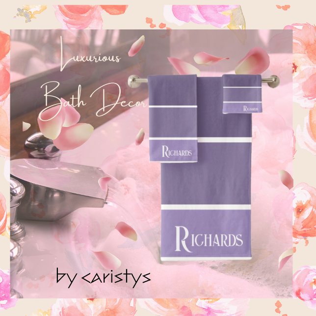 Teintes violettes monogrammées avec du blanc (Créateur téléchargé)