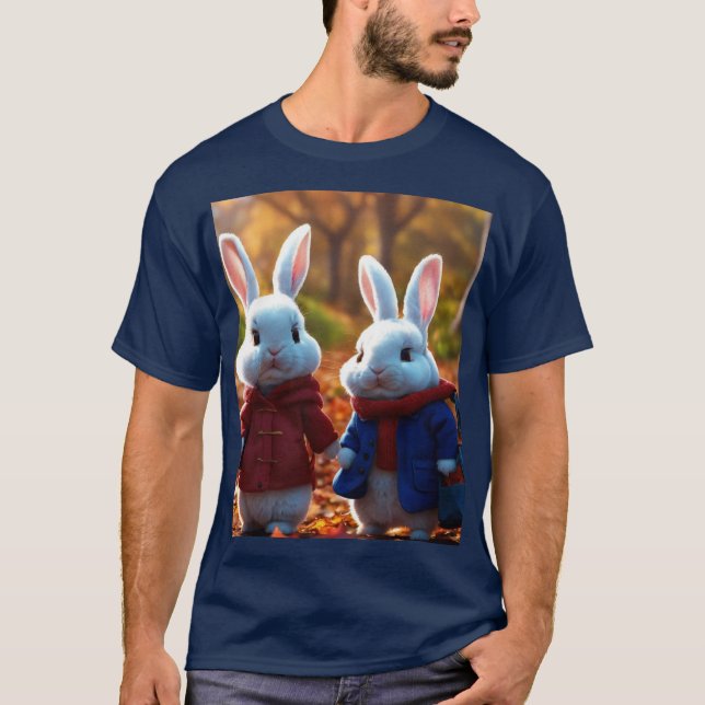 "Teintes Whimsical : T-Shirt Ravi Lapin Coloré" (Devant)