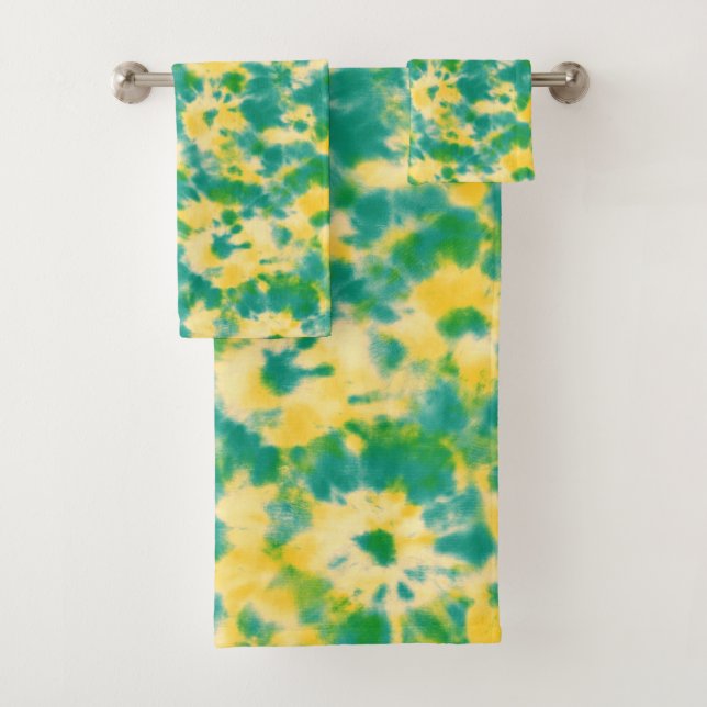 Teinture Abstraite à l'aquarelle verte et jaune (En situation)