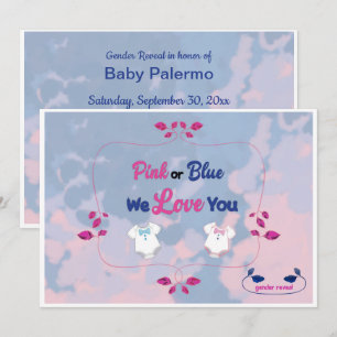 Teinture rose ou bleu Die Genre Révéler Invitation