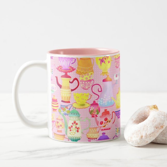Teintures et tasses roses (Avec donut)