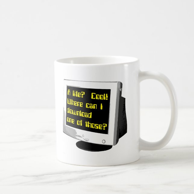 Télécharger Une Vie Drôle Mug Humour Informatique (Droite)