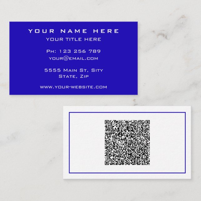Téléchargez vos cartes de visite QR Code Ajouter d (Devant / Derrière)