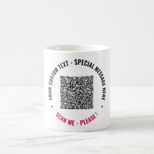 Téléchargez votre mug de café avec code QR et text