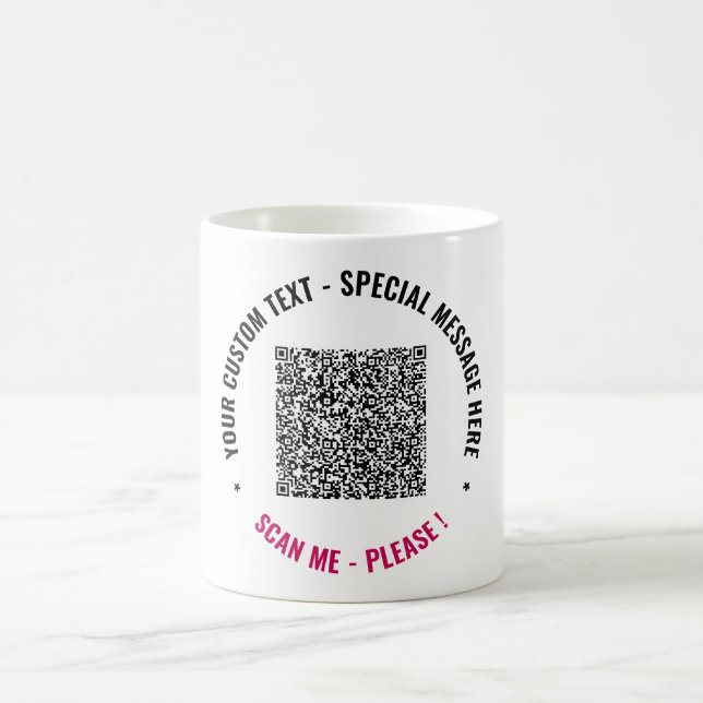 Téléchargez votre mug de café avec code QR et text (Centre)