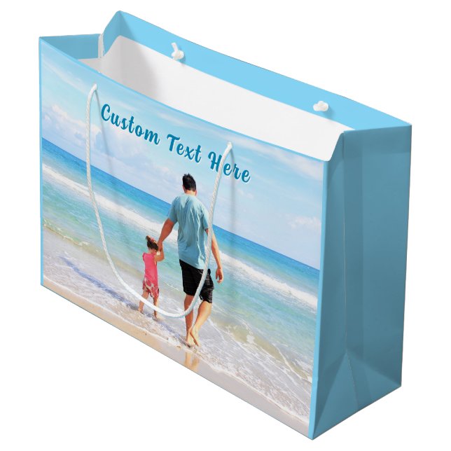 Téléchargez votre photo Sac cadeau Ajouter un text (Devant Angle)