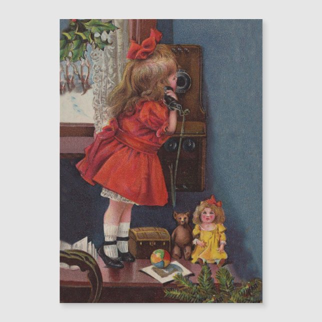 Téléphone Antique de Petite Fille de Noël (Devant)