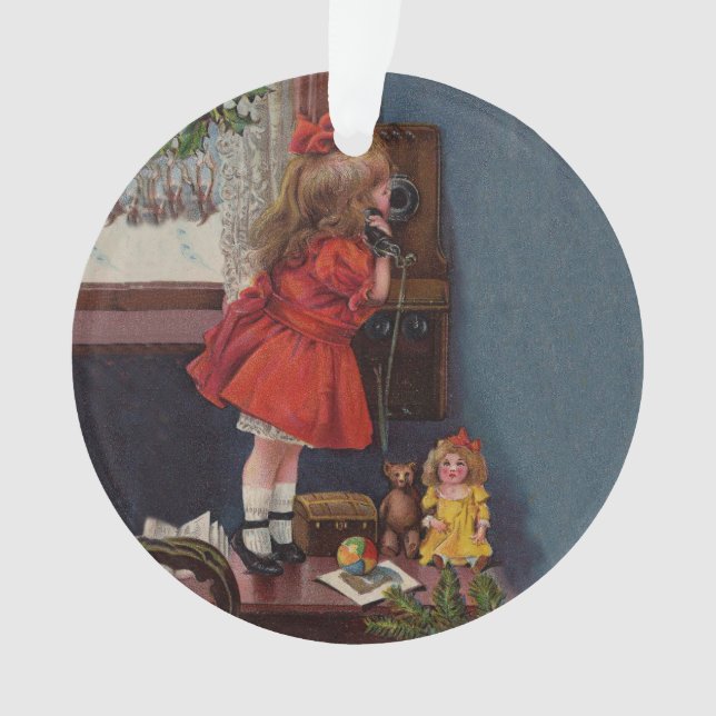 Téléphone Antique de Petite Fille de Noël (devant)