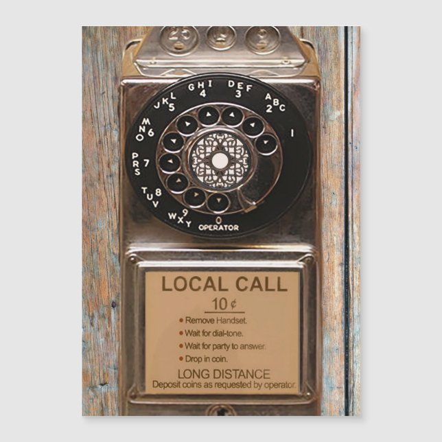 Téléphone antique rotatif payant rude (Devant)