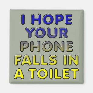Téléphone Dans Les Toilettes Magnet Frigo Drôle